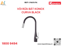 Vòi rửa bát Konox dây rút Curva Black